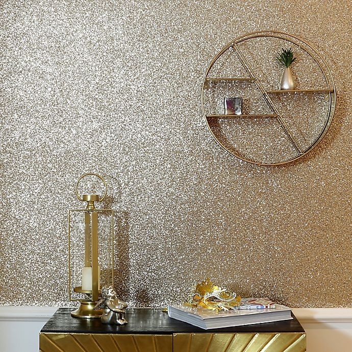 slide 1 of 6, Arthouse Sequin Sparkle Wallpaper - Gold, 1 ct