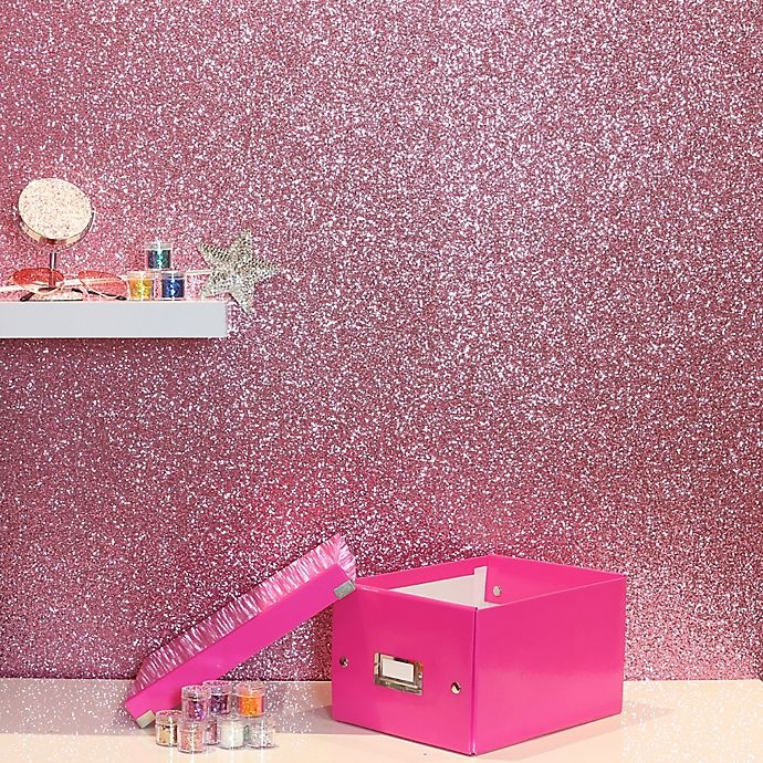 slide 1 of 3, Arthouse Sequin Sparkle Wallpaper - Pink, 1 ct