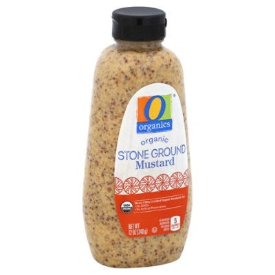 slide 1 of 1, O Orgnc Mustard Stone Ground, 12 oz