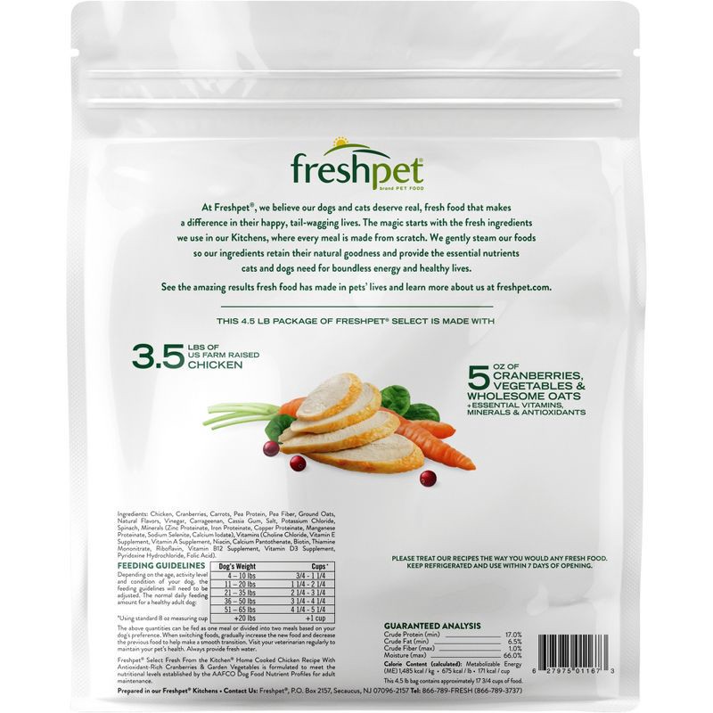 slide 2 of 3, Freshpet Select Fresh From The Kitchen Home Cooked Chicken and Vegetable Recipe Refrigerated Wet Dog Food - 4.5lbs, 4.5 lb