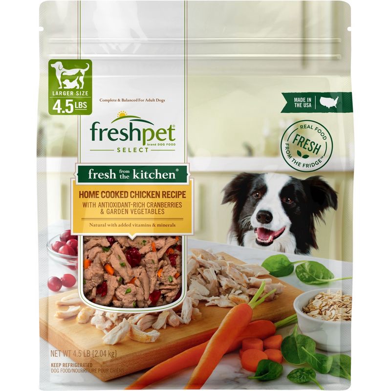 slide 1 of 3, Freshpet Select Fresh From The Kitchen Home Cooked Chicken and Vegetable Recipe Refrigerated Wet Dog Food - 4.5lbs, 4.5 lb
