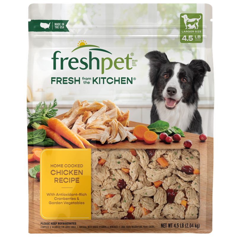 slide 1 of 8, Freshpet Select Fresh From The Kitchen Home Cooked Chicken and Vegetable Recipe Refrigerated Wet Dog Food - 4.5lbs, 4.5 lb