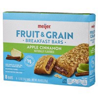 slide 3 of 29, Meijer Fruit & Grain Apple Cinnamon Breakfast Bar, 8 ct, 1.3 oz