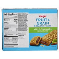slide 19 of 29, Meijer Fruit & Grain Apple Cinnamon Breakfast Bar, 8 ct, 1.3 oz