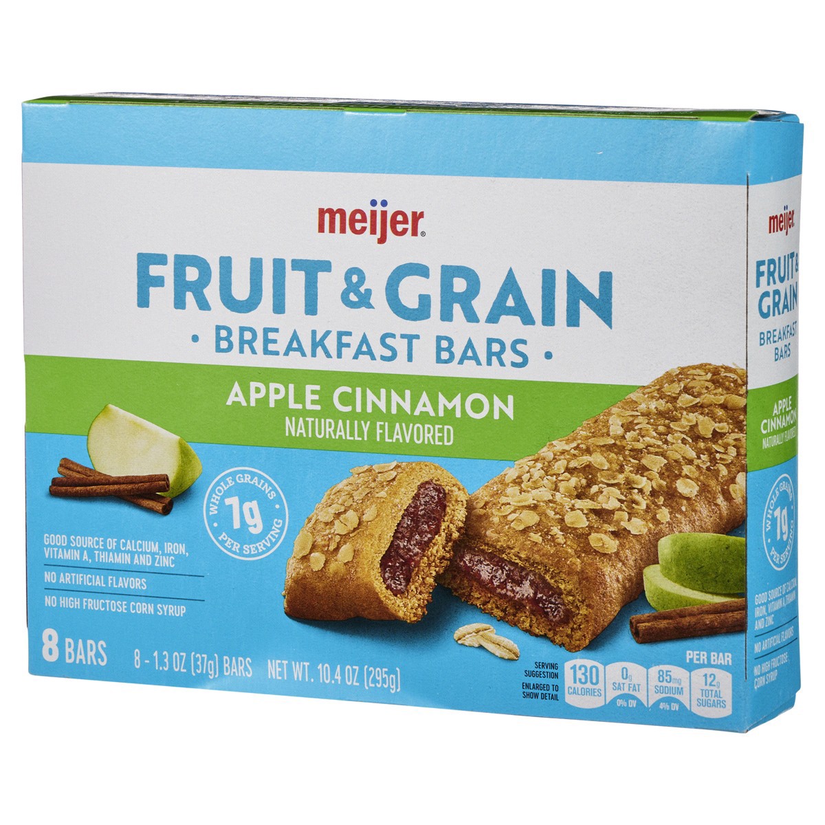 slide 5 of 29, Meijer Fruit & Grain Apple Cinnamon Breakfast Bar, 8 ct, 1.3 oz
