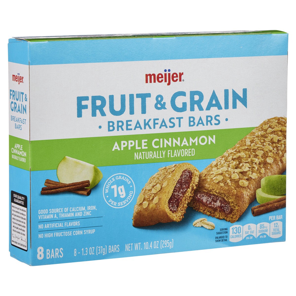 slide 9 of 29, Meijer Fruit & Grain Apple Cinnamon Breakfast Bar, 8 ct, 1.3 oz