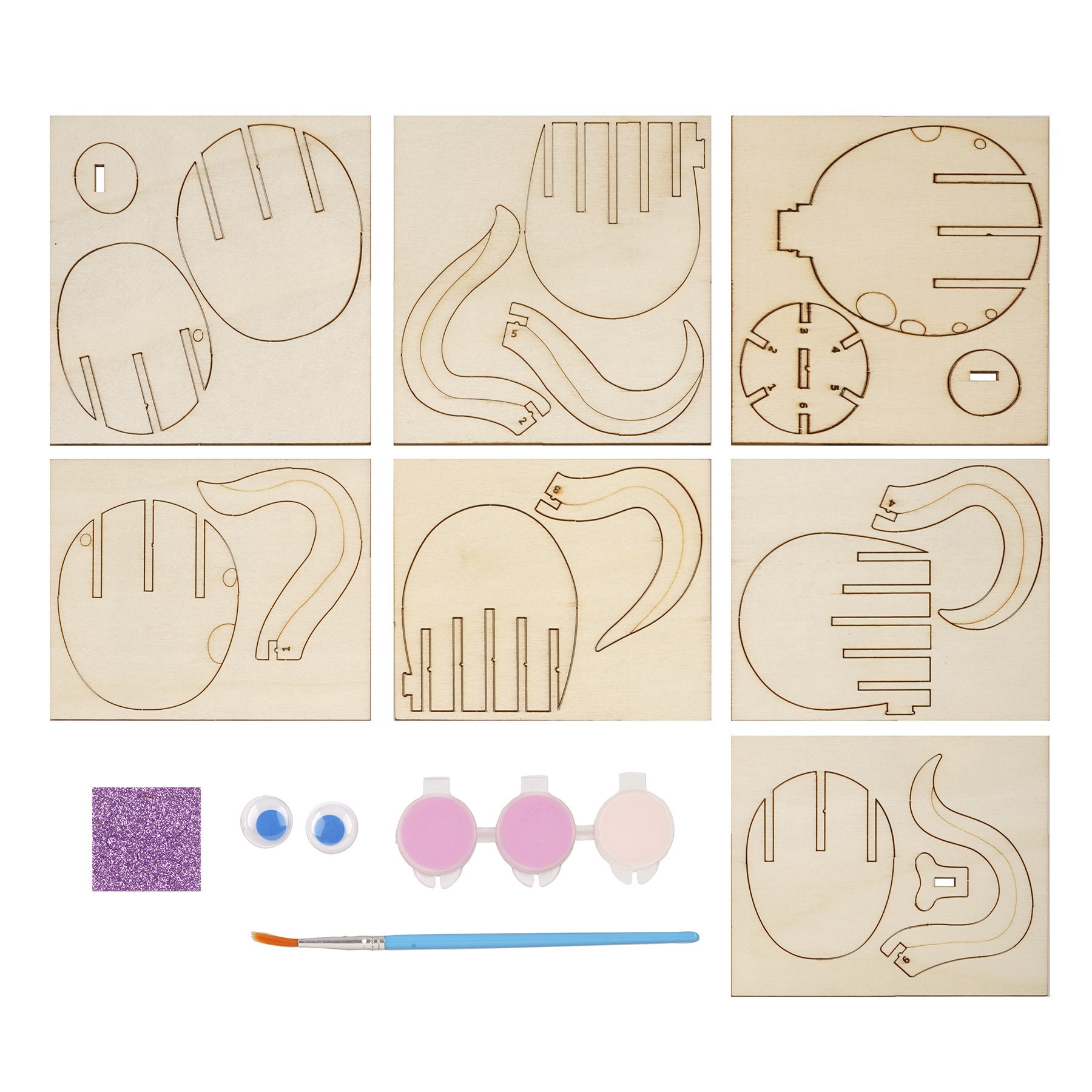 slide 2 of 3, Color Your Way Octopus 3d Wood Puzzle Kit By Creatology, 5.5 in x 5.5 in x 4.15 in