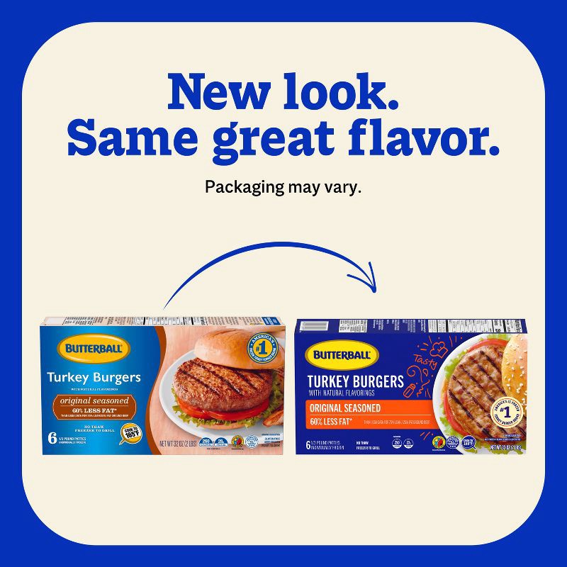 slide 3 of 9, Butterball Seasoned Turkey Burger Patties - Frozen - 32oz/6ct, 32 oz, 6 ct