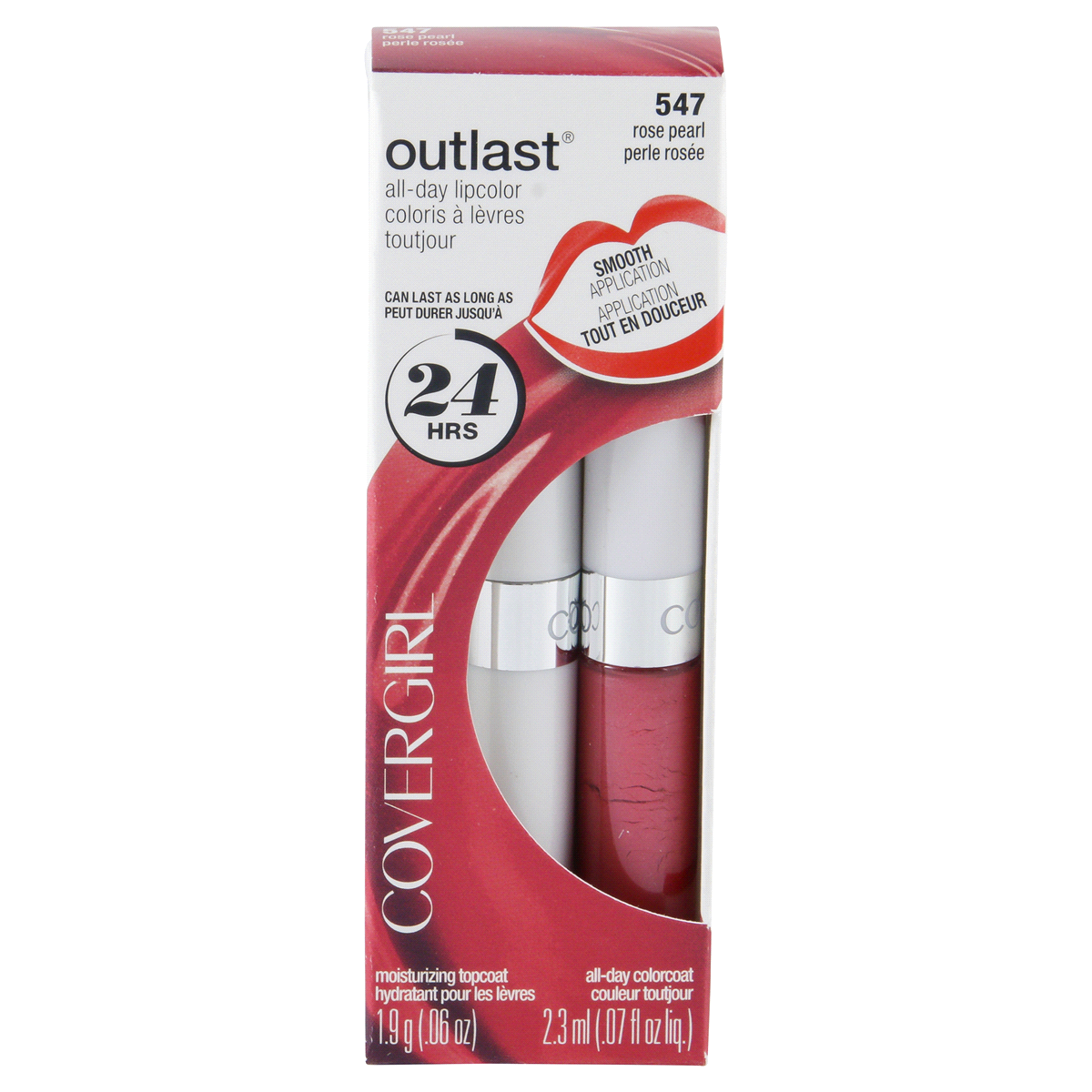 slide 1 of 4, Covergirl Outlast Longwear Lipstick - 547 Rose Pearl, 13 oz