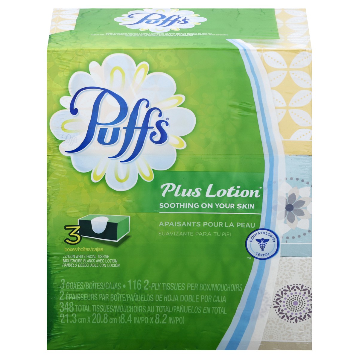 slide 4 of 10, Puffs Facial Tissue 3 ea, 3 ok; 116 ct
