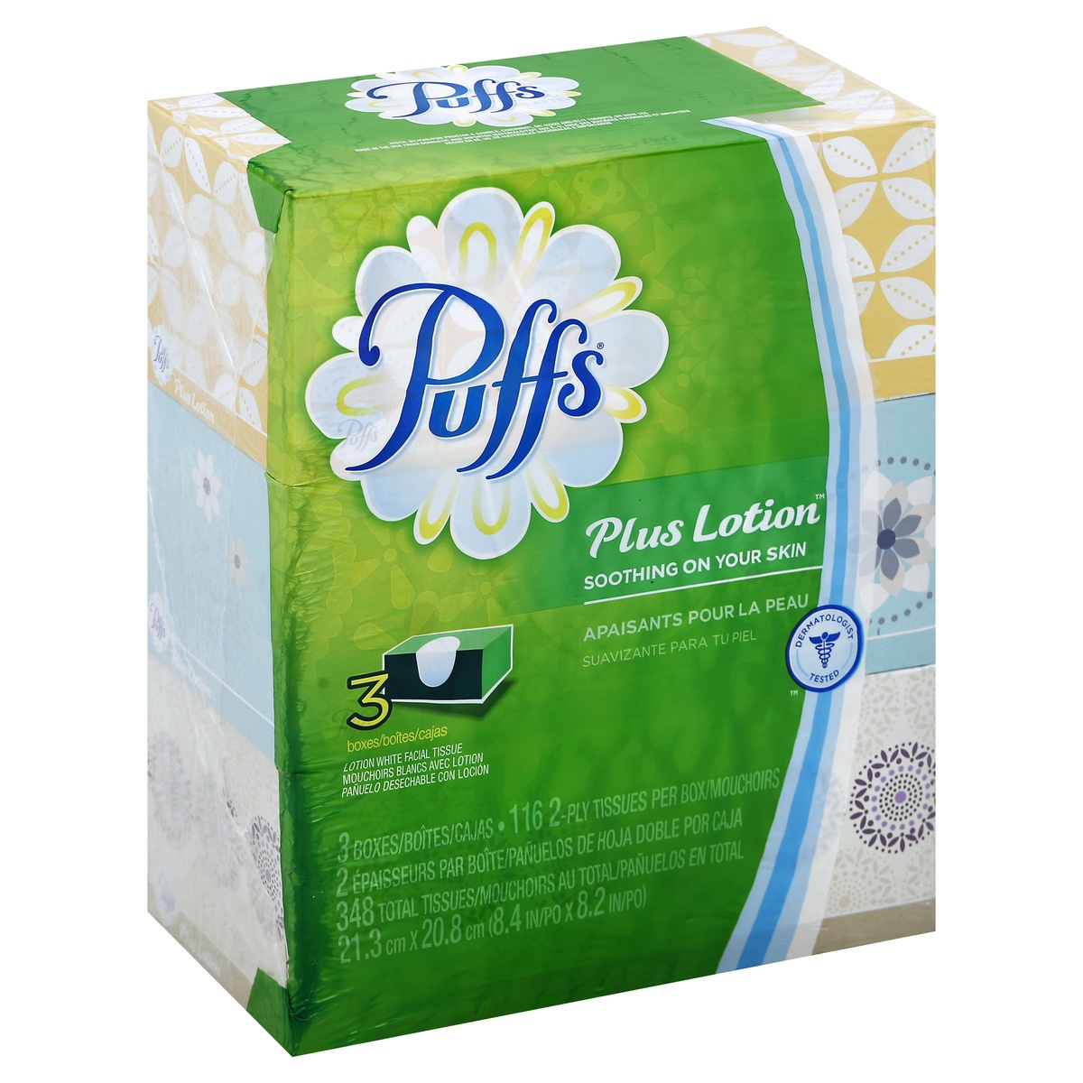 slide 1 of 4, Puffs Facial Tissue 3 ea, 3 ok; 116 ct