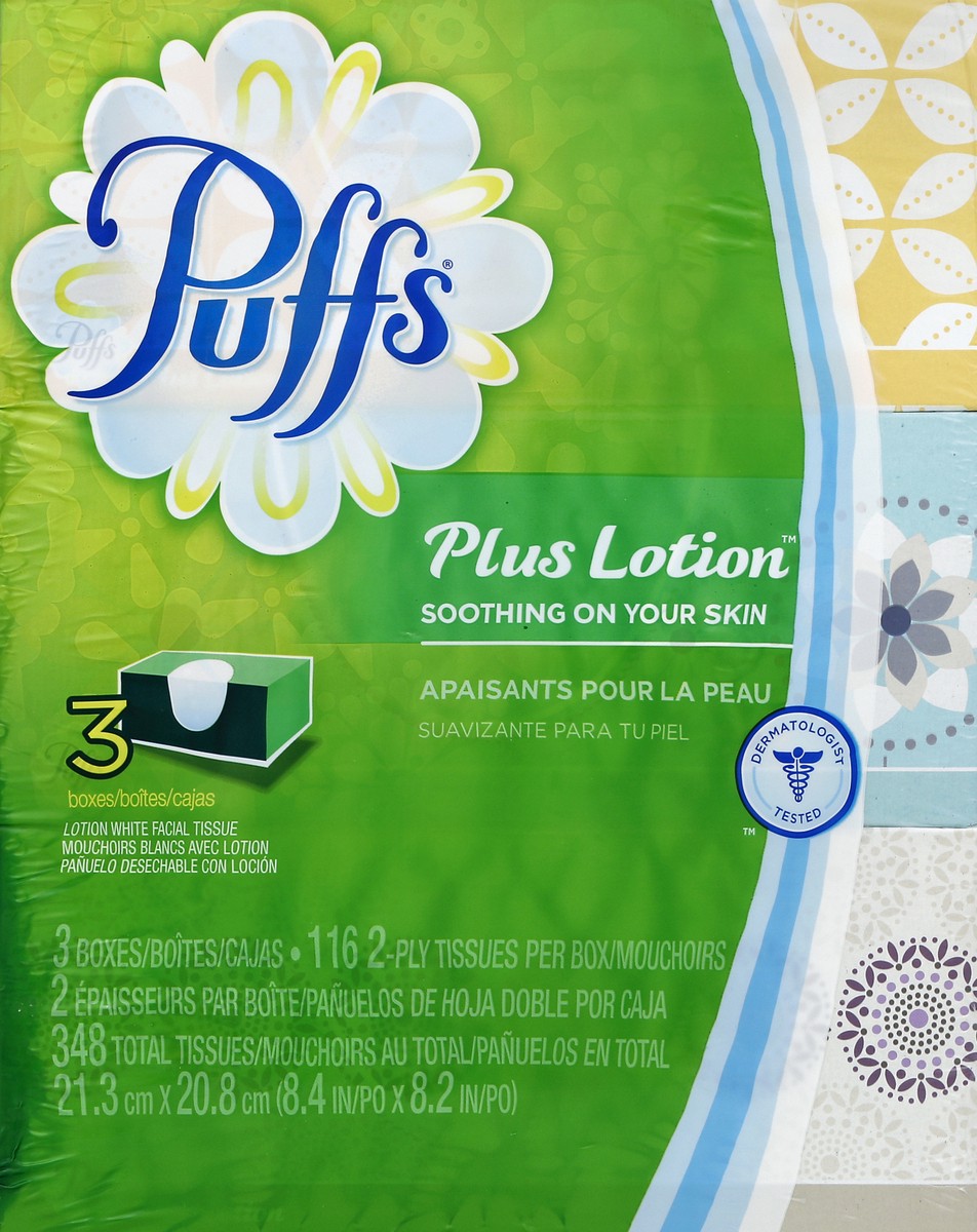 slide 1 of 10, Puffs Facial Tissue 3 ea, 3 ok; 116 ct