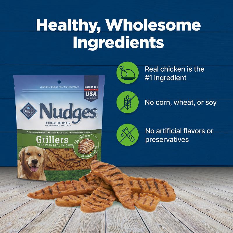slide 7 of 10, Blue Buffalo Nudges Grillers Natural Dog Treats with Chicken - 16oz, 16 oz