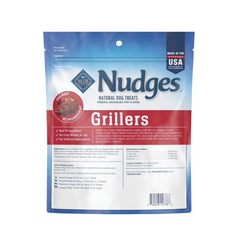 slide 2 of 10, Blue Buffalo Nudges Grillers Natural Dog Treats with Beef Steak - 16oz, 16 oz