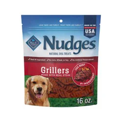 Blue Buffalo Nudges Grillers Natural Dog Treats with Beef Steak - 16oz