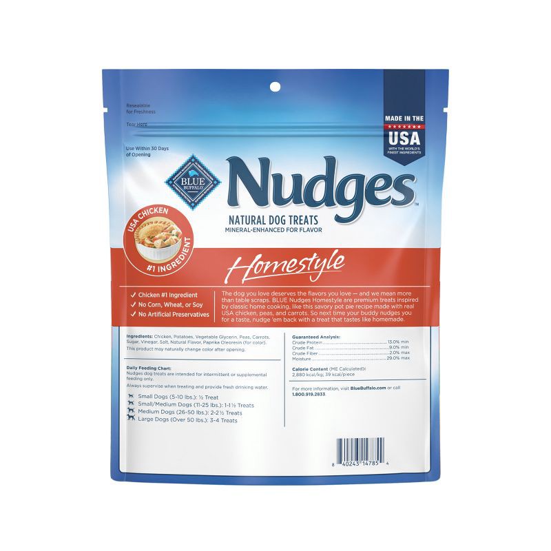 slide 2 of 9, Blue Buffalo Nudges Homestyle Natural Dog Treats with Chicken Flavor - 16oz, 16 oz
