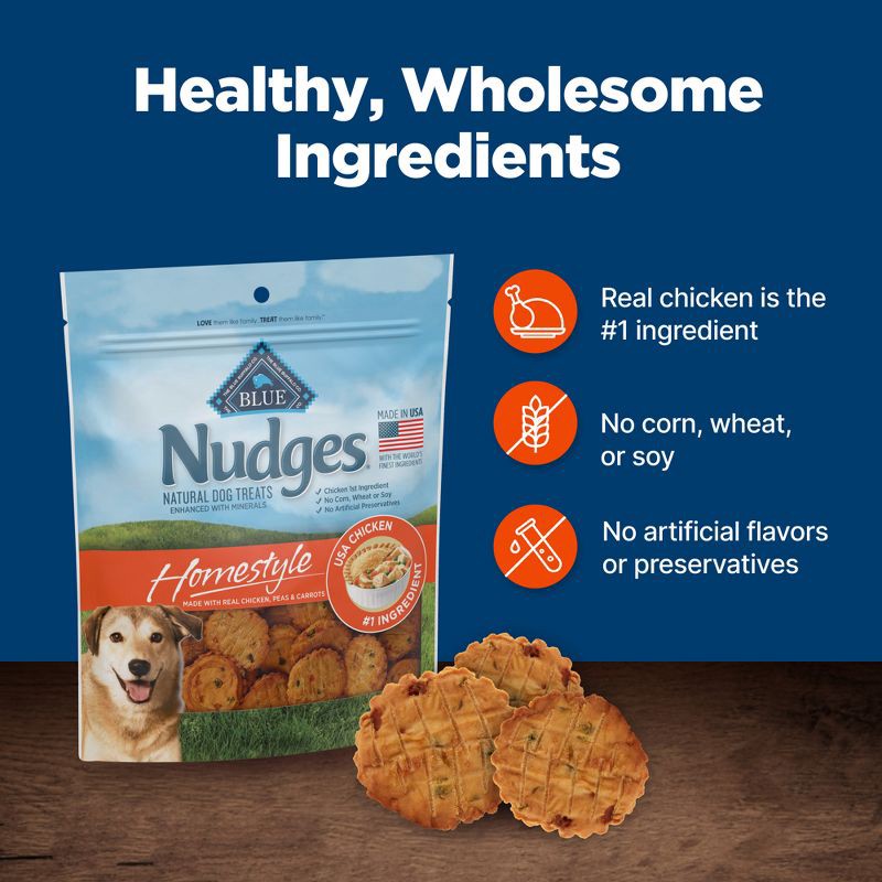 slide 7 of 8, Blue Buffalo Nudges Homestyle Natural Dog Treats with Chicken Flavor - 16oz, 16 oz