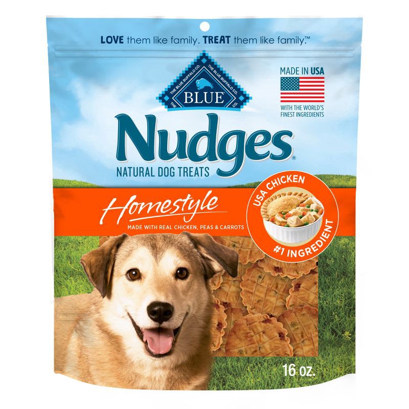 slide 1 of 8, Blue Buffalo Nudges Homestyle Natural Dog Treats with Chicken Flavor - 16oz, 16 oz