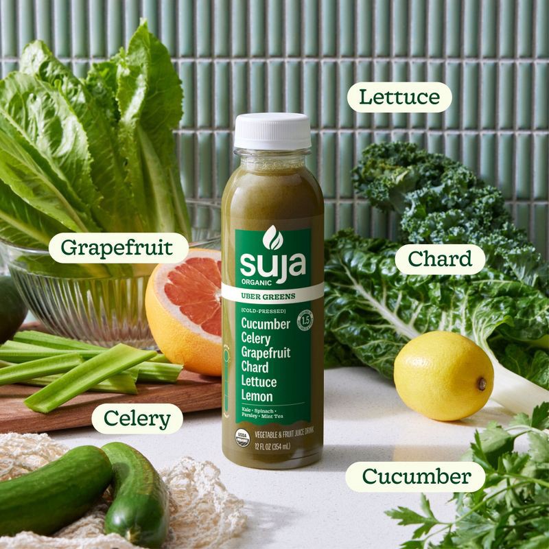 slide 3 of 11, Suja Organic Uber Greens Cold Pressed Juice Drink - 12 fl oz Bottle, 12 fl oz