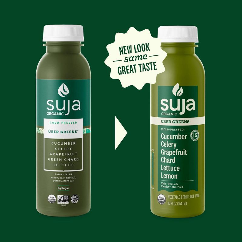 slide 9 of 11, Suja Organic Uber Greens Cold Pressed Juice Drink - 12 fl oz Bottle, 12 fl oz