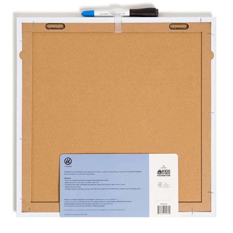 slide 5 of 6, U Brands 14" Square Tile Magnetic Dry Erase Board: Wall Mount Wipe-Off Surface, Includes Mounting Hardware, White, 1 ct