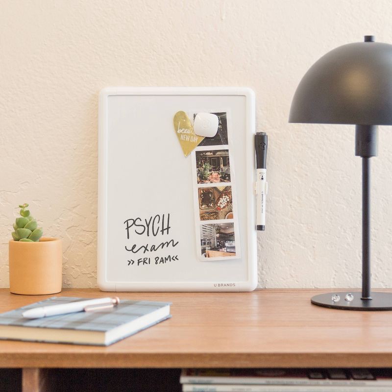 slide 2 of 6, U Brands 8.5"x11" Contempo Magnetic Dry Erase Board White: Small Wall Mount Presentation Board, Polypropylene, Steel, Plastic, 1 ct