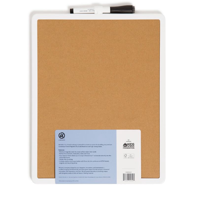 slide 5 of 5, U Brands 11"x14" Contempo Magnetic Dry Erase Board - White, 1 ct