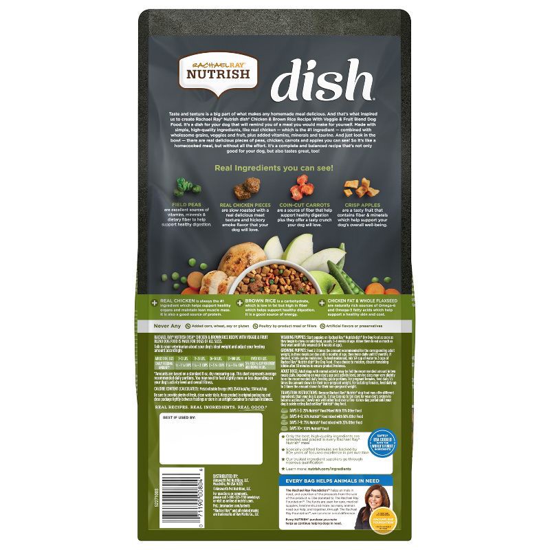 slide 2 of 6, Nutrish Dish Chicken and Brown Rice Recipe with Vegetables and Fruit Blend Dry Dog Food - 3.75lbs, 3.75 lb