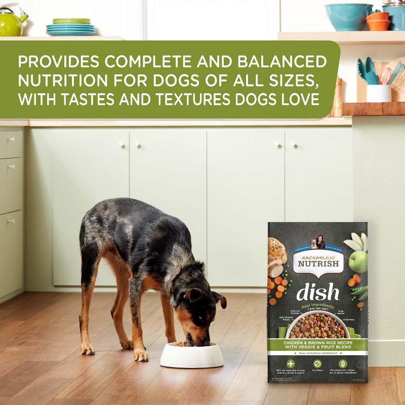 slide 3 of 6, Rachael Ray Nutrish Dish Chicken, Vegetable, Fruit & Brown Rice Dry Dog Food - 3.75lbs, 3.75 lb