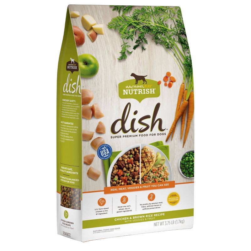 slide 6 of 6, Rachael Ray Nutrish Dish Chicken, Vegetable, Fruit & Brown Rice Dry Dog Food - 3.75lbs, 3.75 lb