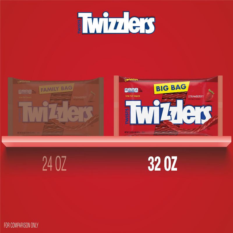 slide 7 of 7, Twizzlers Twists Strawberry Licorice Candy Zipper Bag - 32oz, 32 oz