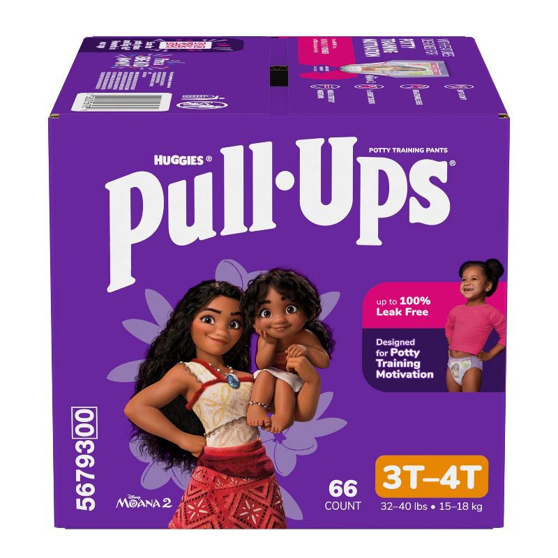 slide 2 of 14, Pull-Ups Girls' Learning Designs Training Pants - Size 3T-4T - 66ct, 66 ct