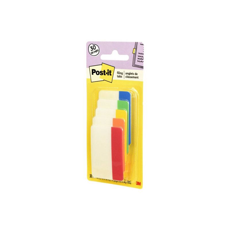 slide 5 of 9, Post-it 30ct 2" Filing Tabs - 5 Assorted Colors, 30 ct