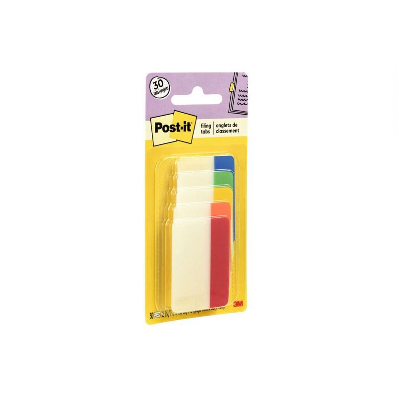 slide 6 of 9, Post-it 30ct 2" Filing Tabs - 5 Assorted Colors, 30 ct