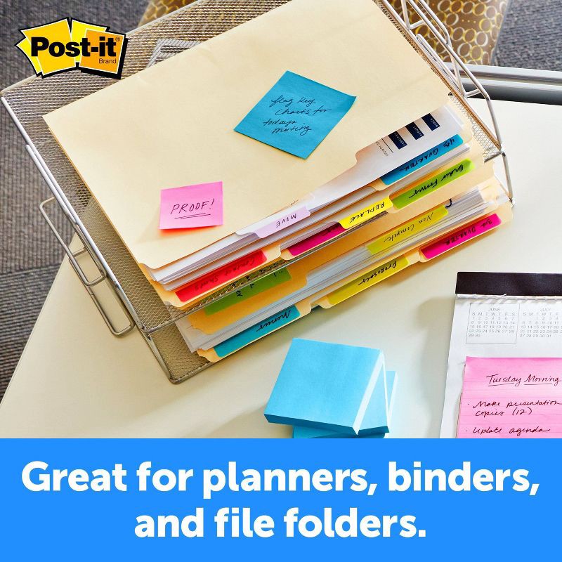 slide 3 of 9, Post-it 30ct 2" Filing Tabs - 5 Assorted Colors, 30 ct