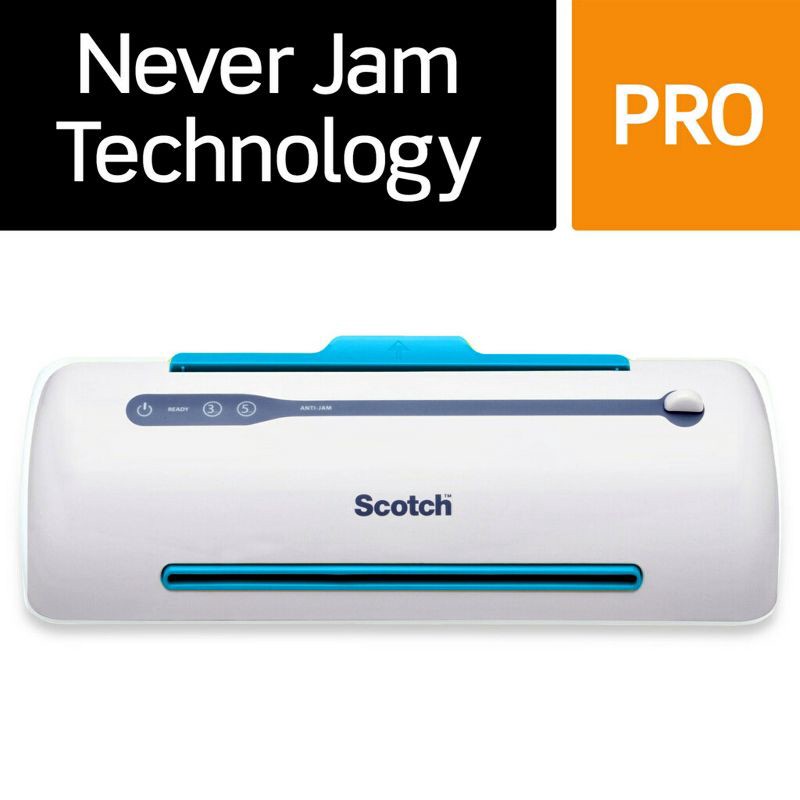 slide 5 of 10, Scotch 9" Pro Thermal Never Jam Laminator: Electric Laminating Machine, 6.1" Height, 17.4" Depth, 6.2" Width, 1 ct