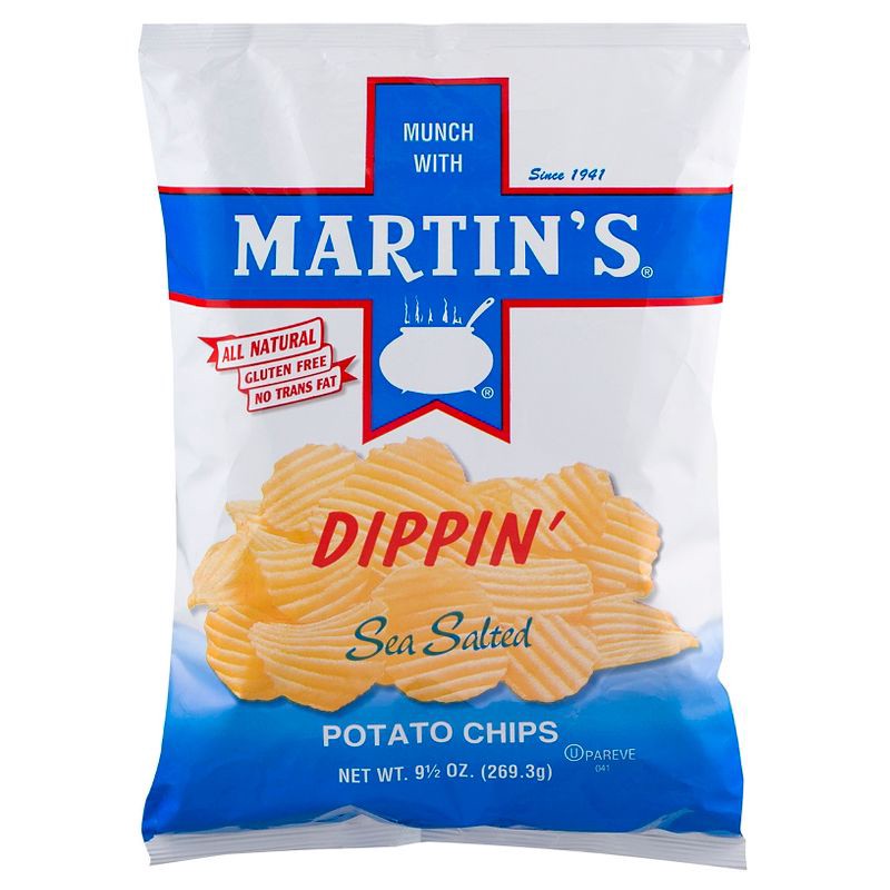 slide 1 of 1, Martin's Potato Chips Martin's Sea Salt Flavored Dippin' Potato Chips - 9.5oz, 9.5 oz