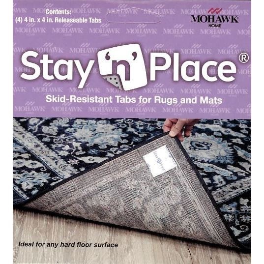 slide 1 of 5, 4"x4" Stay 'n' Place Adhesive Rug Tabs Ivory - Mohawk Home, 1 ct
