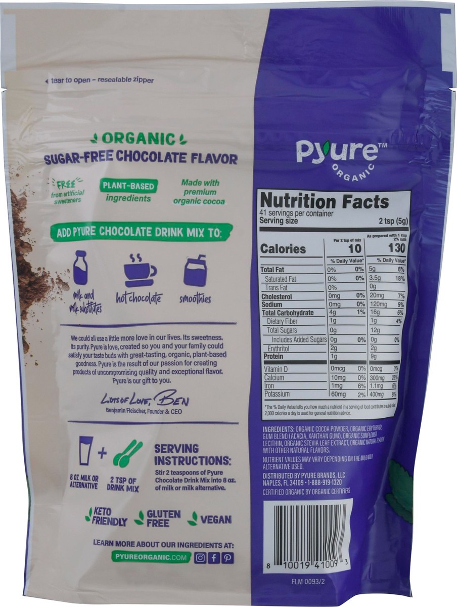 slide 6 of 14, Pyure Drink Mix Org Choc, 7.23 oz