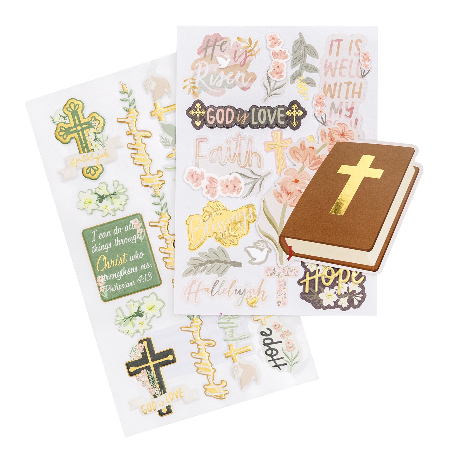 slide 2 of 3, Faith-Based Easter Stickers By Recollections, 3.75 in x 6.75 in