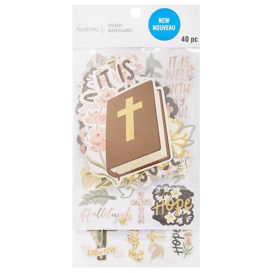 slide 1 of 3, Faith-Based Easter Stickers By Recollections, 3.75 in x 6.75 in