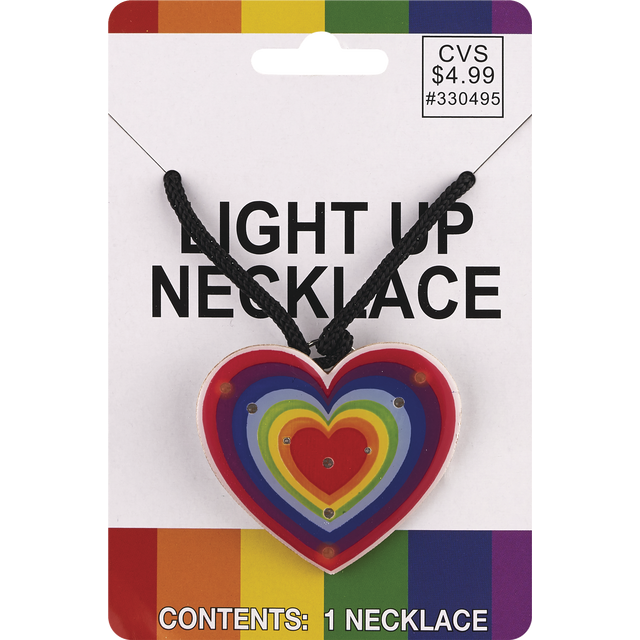 slide 1 of 1, Light Up Pride Heart Necklace, 1 ct