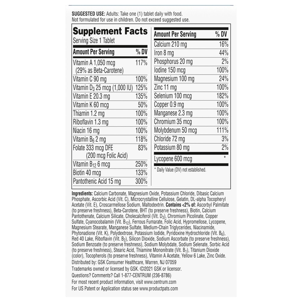 slide 16 of 17, Centrum Men Multivitamin / Multimineral Dietary Supplement Tablets - 120ct, 120 ct