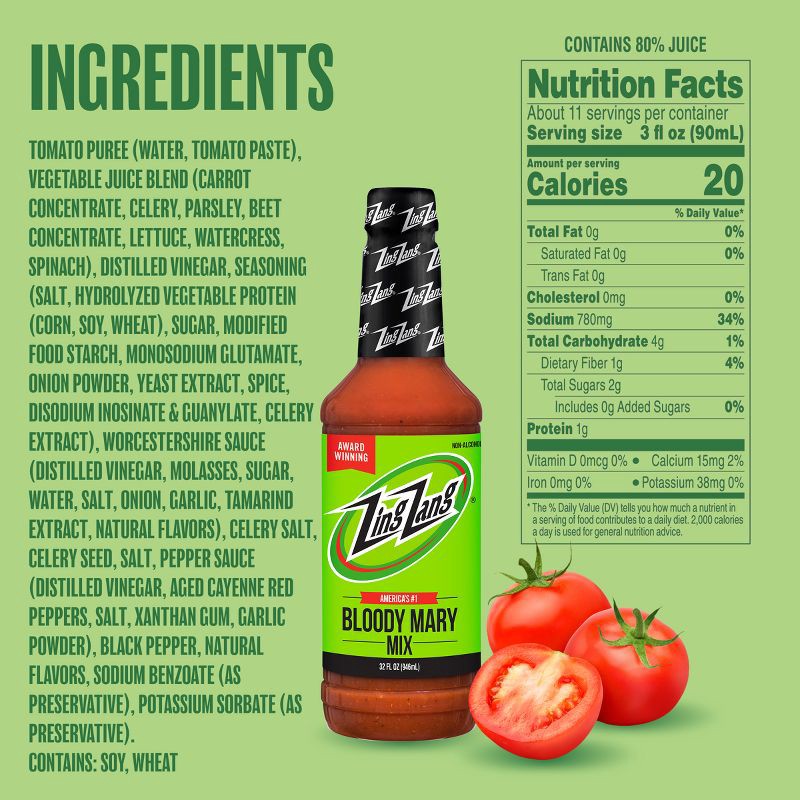 slide 4 of 9, Zing Zang Bloody Mary Mix - 32 fl oz Bottle, 32 fl oz