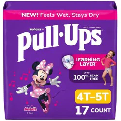Pull-Ups Girls' Learning Designs Training Pants - Size 4T-5T - 17ct: Hypoallergenic, Paraben-Free, Non-Toxic, Disney Minnie Mouse