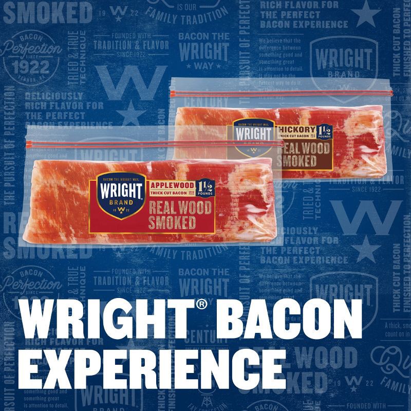 slide 8 of 9, Wright Brand Thick Sliced Applewood Smoked Bacon - 24oz, 24 oz