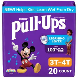 Pull-Ups Boys' Potty Training Pants - Size 3T-4T - 20ct: Wetness Indicator, Hypoallergenic, Elastic Stretch Sides, Paraben-Free