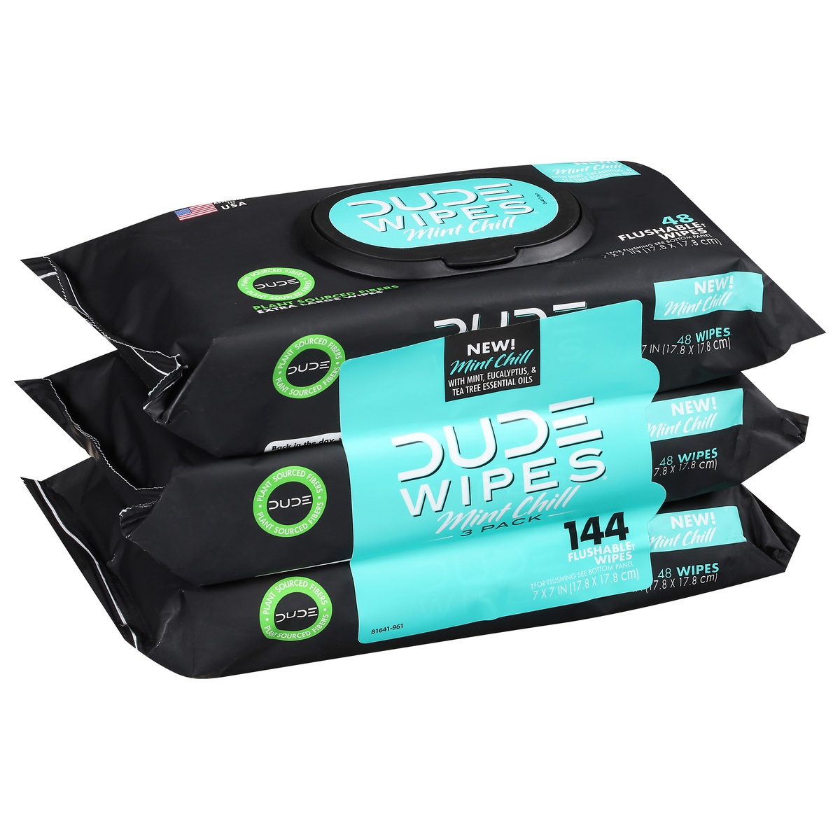 slide 2 of 10, DUDE Wipes Mint Chill Flushable Wipes, 144 ct