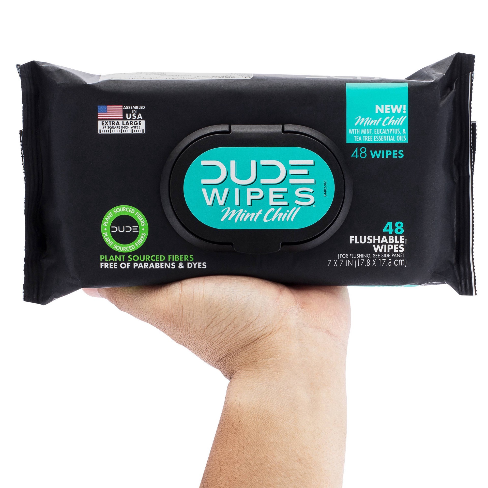 slide 2 of 9, DUDE Chill Mint Flushable Wipes XL 3 - 48 Wipe Packs, 3 ct
