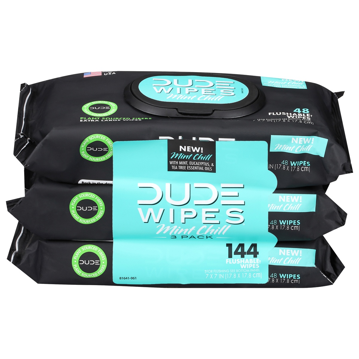 slide 10 of 10, DUDE Wipes Mint Chill Flushable Wipes, 144 ct